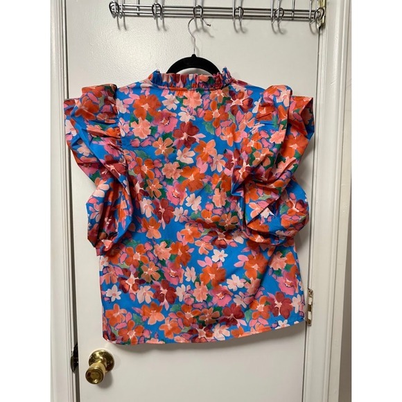 THML Tops Floral Marley Puff Sleeve Casual Boho NWT Medium - Picture 5 of 5